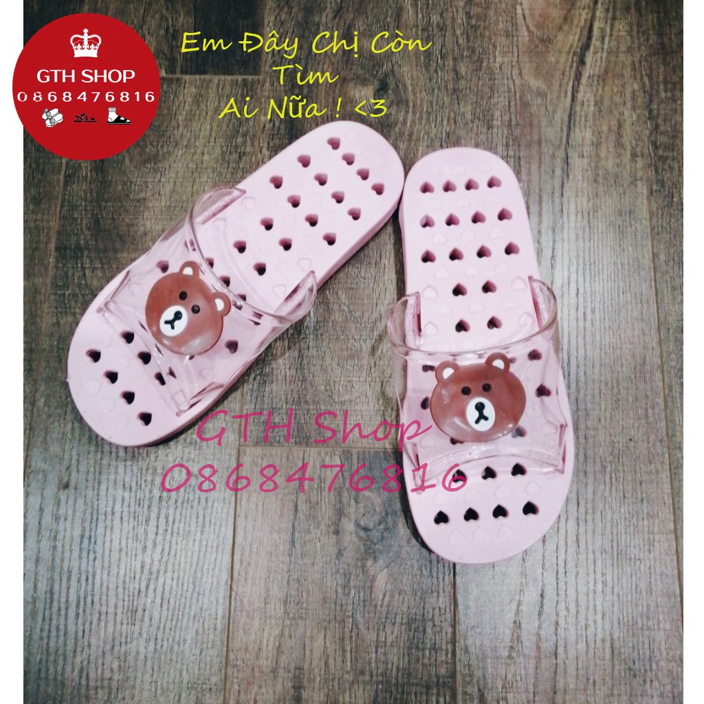 Dép đi trong nhà-dép lỗ gấu cao su Misha quai trong nhiều màu cực xinh-GTH SHOP A1