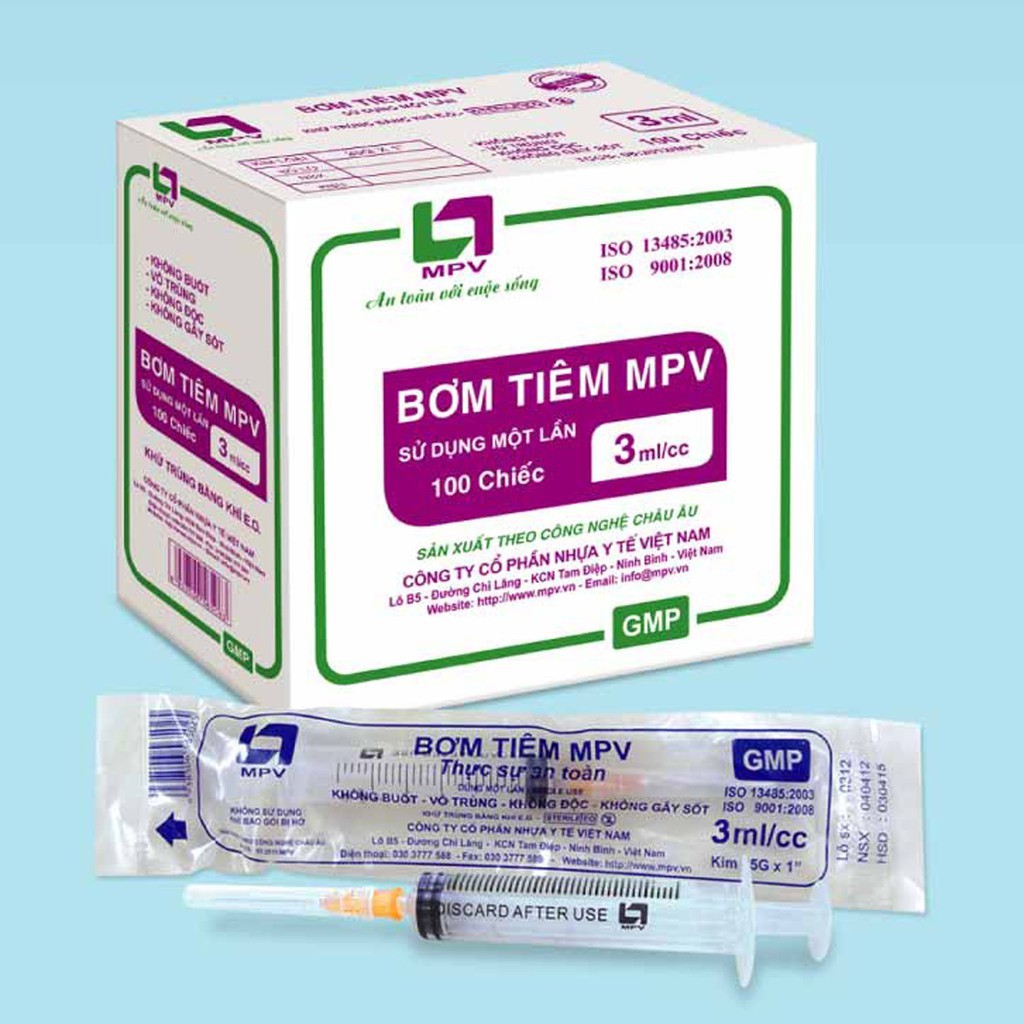 [Gía Tốt Nhất] Bơm Tiêm 3ml MPV - Bơm Kim Tiêm 3ml