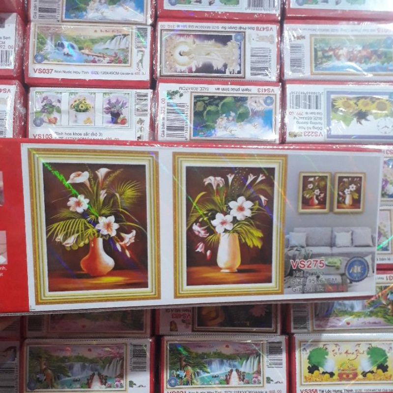 tranh đính đá vào bình hoa vs275 (95×61)