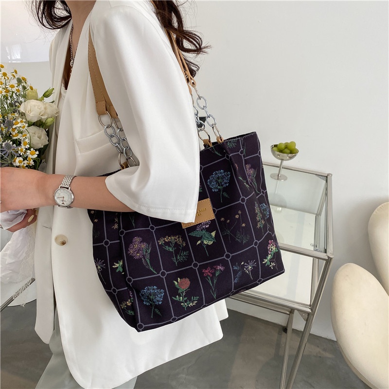 Túi đeo IELGY vai vải canvas cỡ lớn thời trang cho nữ