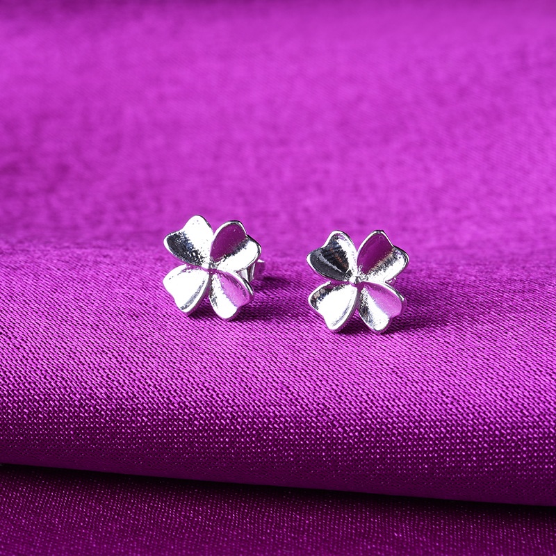 Ahellogirl Đôi Khuyên Tai Hình Hoa May Mắn Phong Cách Hàn Quốc Thời Trang Cho Nữ