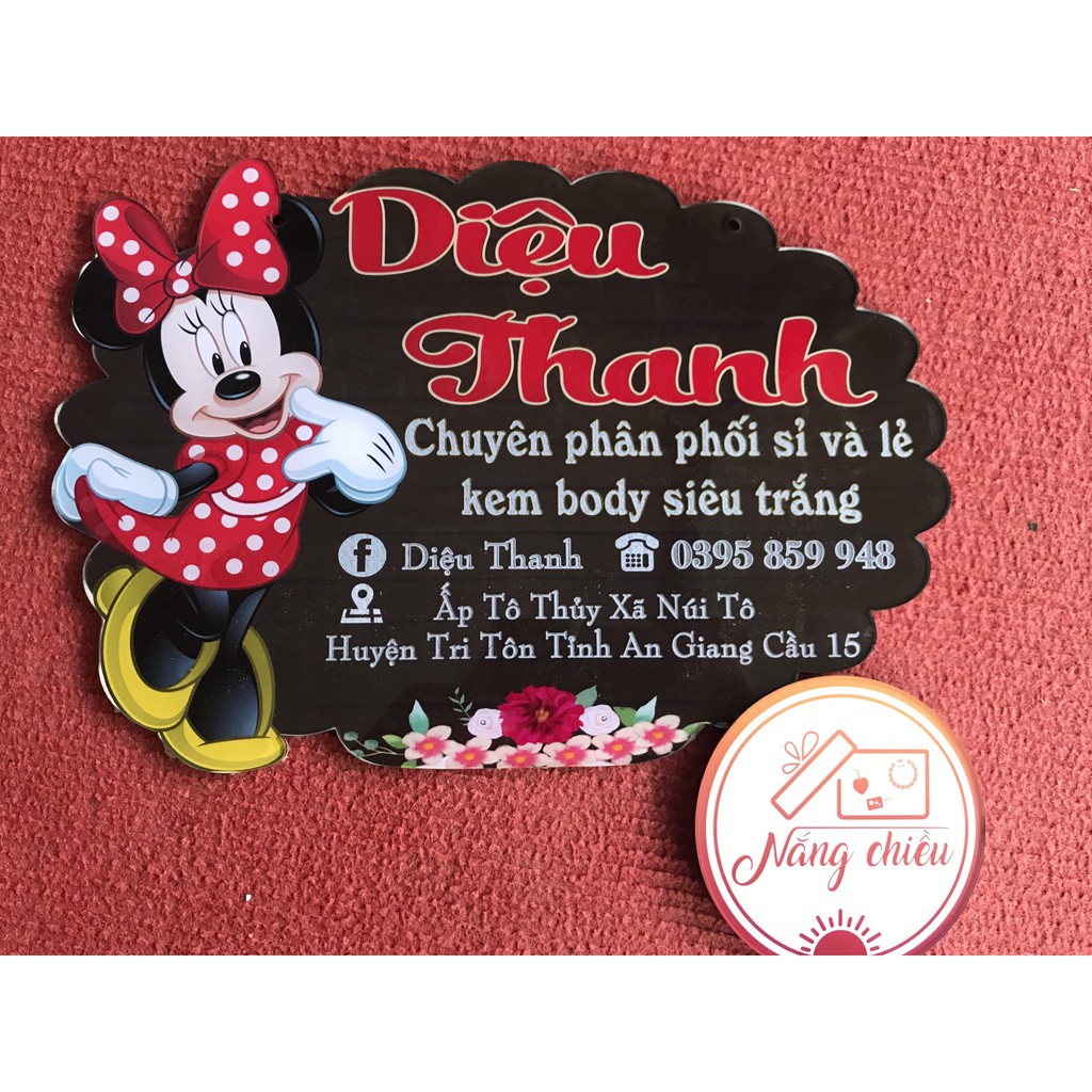 Bảng hiệu mica ghép hình Chuột Mickey đáng yêu - in thương hiệu của shop theo yêu cầu