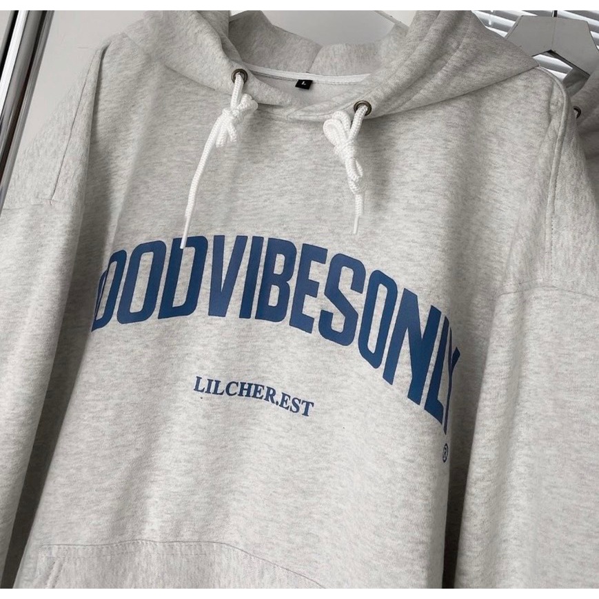 Áo HOODIE nỉ có mũ 2 lớp SAM CLO - Áo khoác chui tay dài thu đông nam nữ freesize form rộng unisex chữ GOOD VIBESINLY
