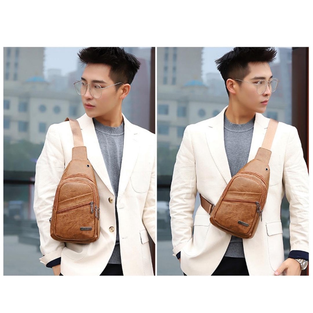 Túi đeo chéo nam da PU chống nước phong cách thời trang Hàn Quốc TC135