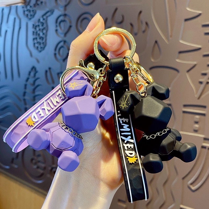 Móc Khoá Ô tô/Xe máy Thỏ Đeo Dây Sang Trọng A18, Móc Chìa Khoá Balo/Xe/Túi Thỏ Cá Tính