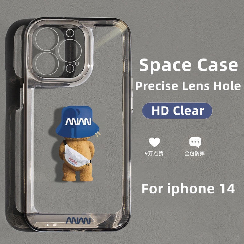 Ốp Điện Thoại Trong Suốt Chống Sốc Hình Gấu NASA Cho IPhone 14 13 Pro MAX 12 11 Pro MAX XS MAX XR X 7plus 8 Plus Gen2