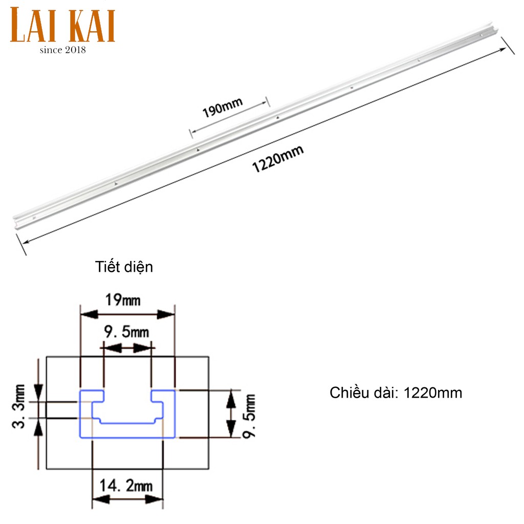 Ray trượt nhôm nhỏ 1000 1220mm