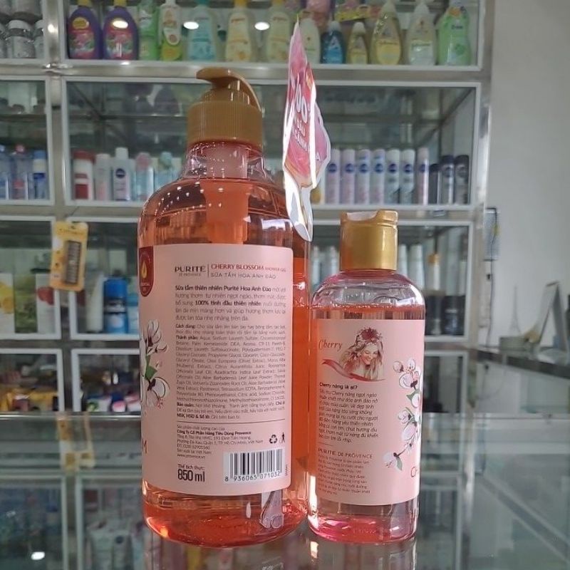Combo Sữa tắm Purite Cherry Blossom 850ml + 250ml