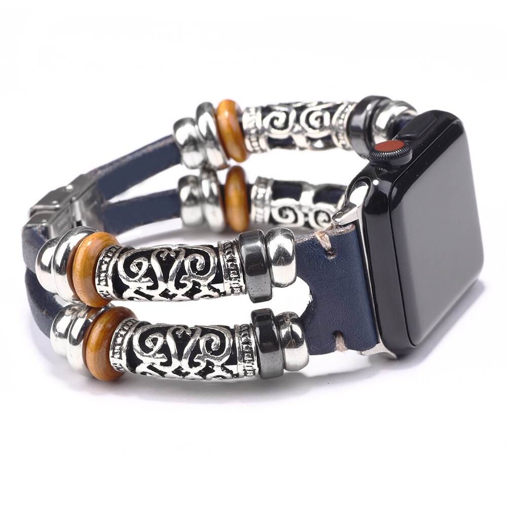 Dây đeo da pu kiểu vintage thích hợp cho đồng hồ thông minh Apple Watch 8 7 6 Se 5 4 3 2 1 38mm 40mm 42mm 44mm 41mm 45mm 49mm