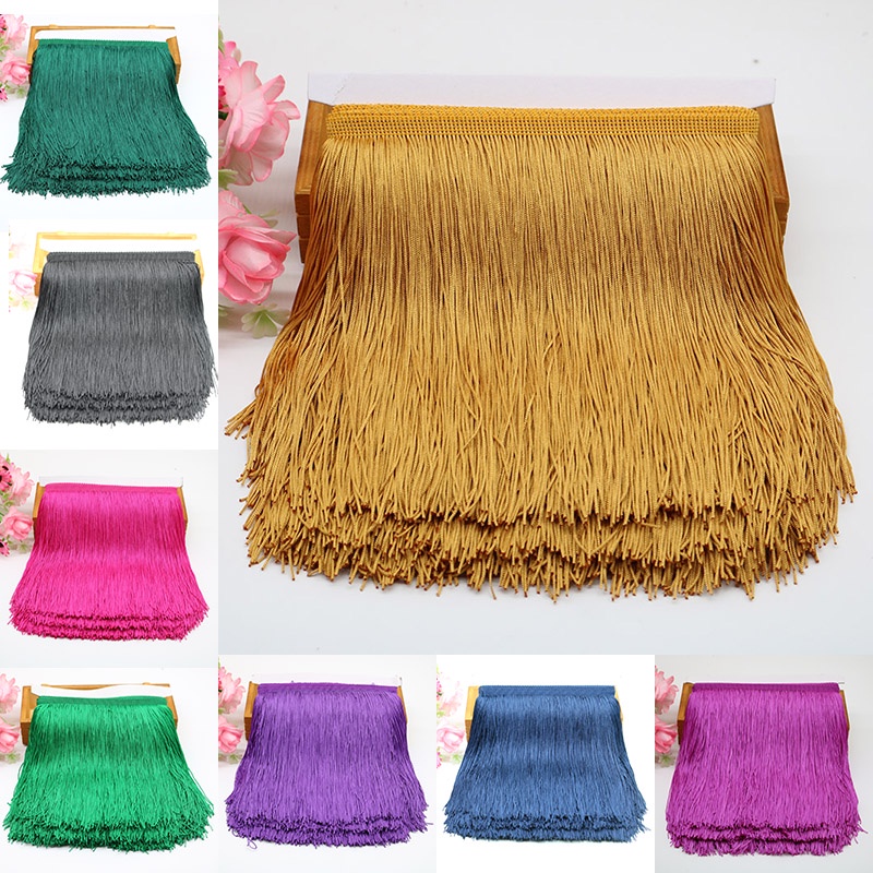 Dải Dây Tua Rua Dài 20 / 30cm 10Yards Dùng Trang Trí Đầm / Rèm Cửa / Sân Khấu DIY