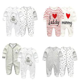 Set 2 áo liền quần tay dài từ cotton thời trang dành cho bé trai
