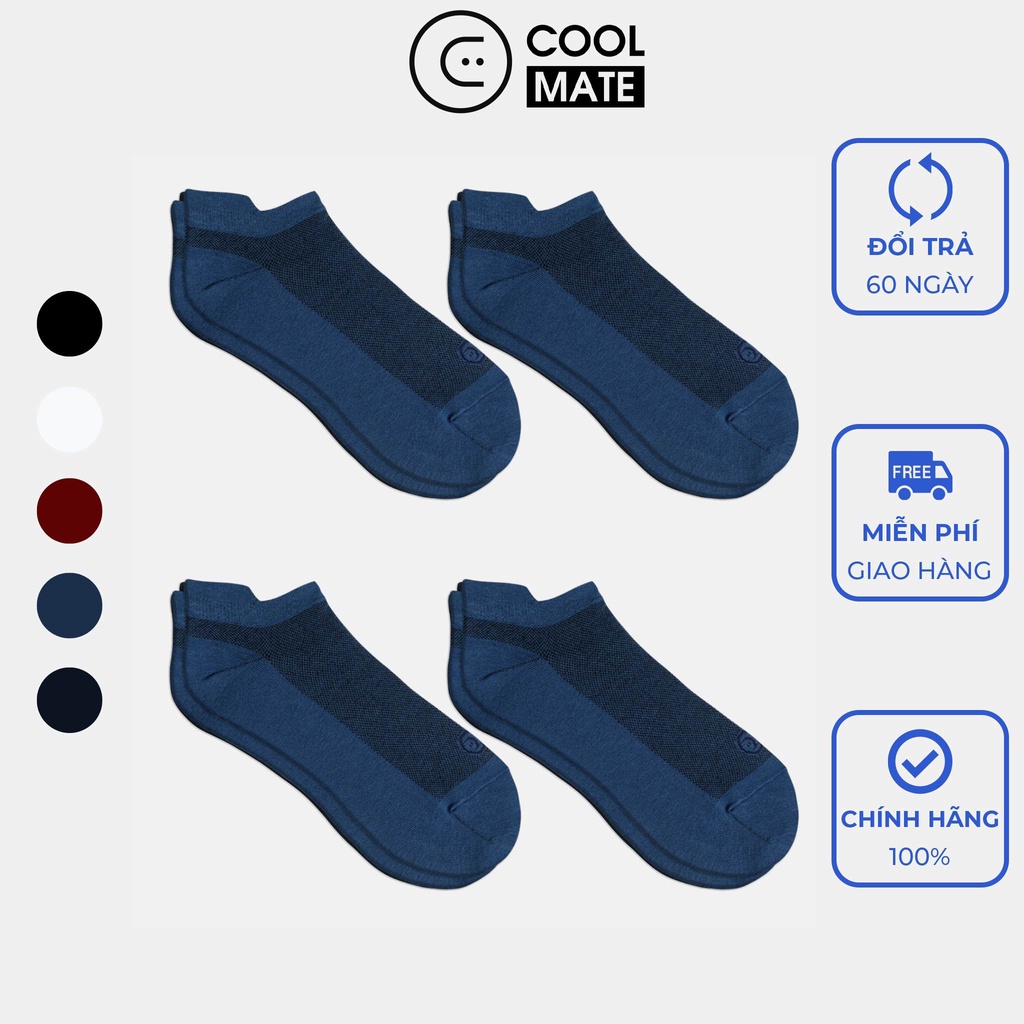 Combo 4 tất cổ ngắn Cotton thoáng khí - thương hiệu Coolmate