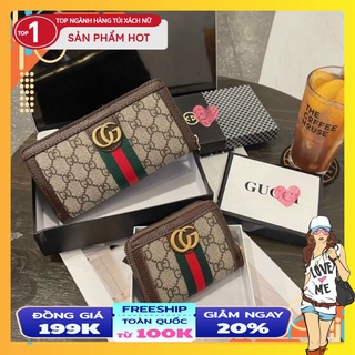 ví cầm tay nữ GUCC.I logo phối sọc xanh đỏ , hàng quảng châu cao cấp bảo hành 6 tháng lỗi 1 đổi 1 tại BLACKBAD.vn