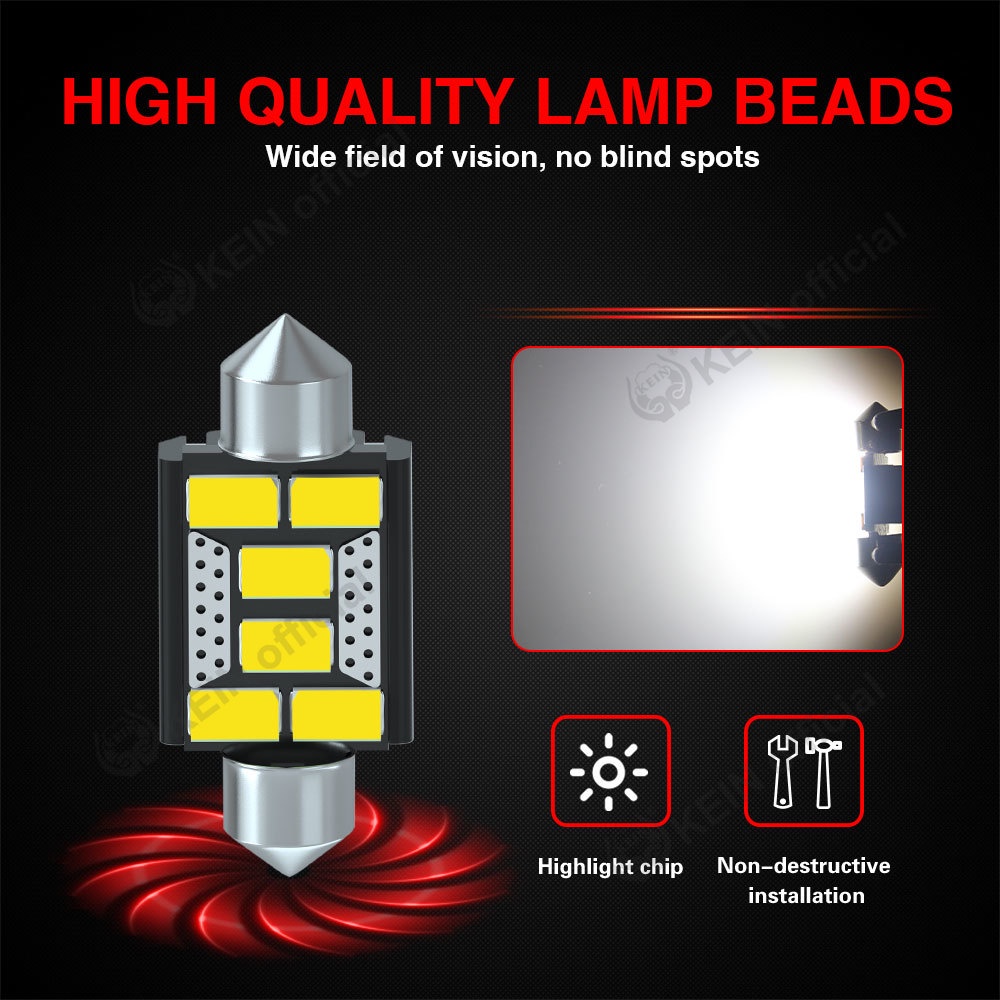 Bóng Đèn Led 2022 31MM 36MM 39MM 41MM C5W C10W C3W Ánh Sáng Trắng Ấm Trang Trí Nội Thất Xe Hơi