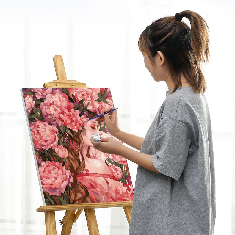 Tranh Sơn Dầu Số Hoá Cô Gái Tự Tô Màu Theo Số Size To Cho Người Lớn Căng Sẵn Khung 40x50cm Tranh Nàng Thơ Có Sẵn Giá Rẻ | BigBuy360 - bigbuy360.vn
