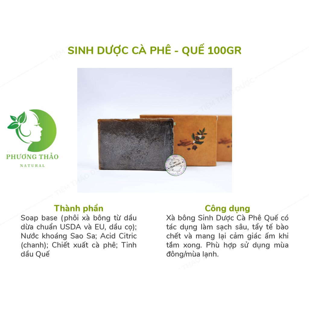 Xà Bông Sinh Dược Cafe Quế Giúp Làm Ấm Cơ Thể, Tẩy Da Chết 100gr