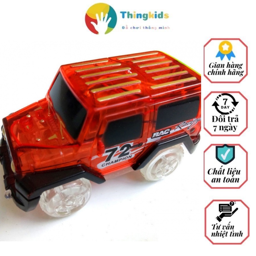 Bộ lắp ráp đường đua phát sáng dạ quang ô tô Magic Tracks 165pcs - Thingkids