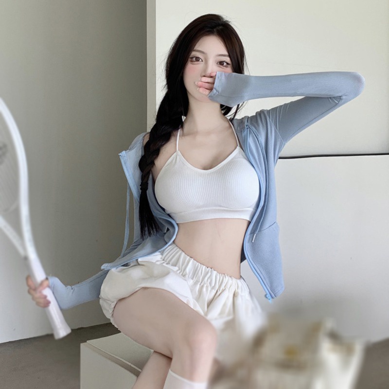 Áo Khoác Chống Nắng Mỏng Nhẹ Màu Sắc Đơn Giản Phong Cách Hàn Quốc Thời Trang Cho Nữ