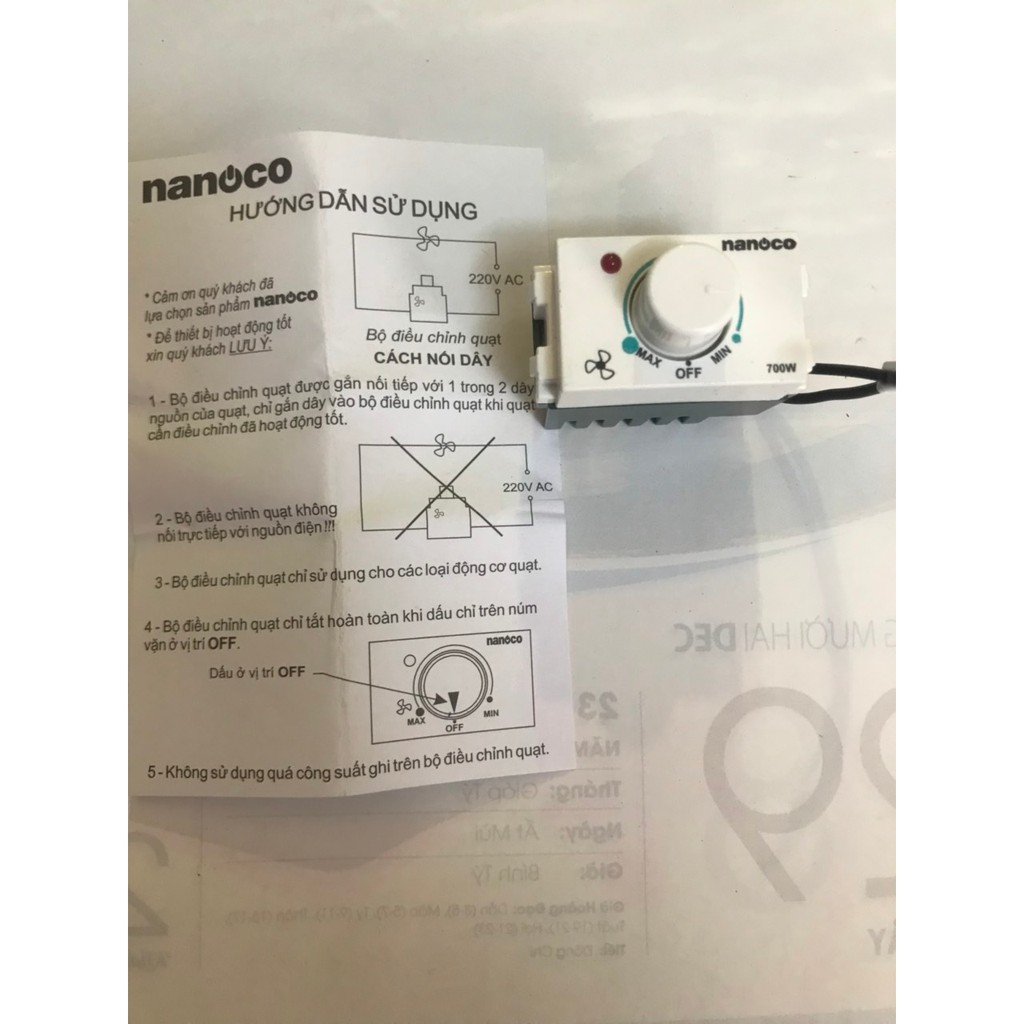Chiết Áp Quạt Và Đèn Panasonic Nanoco