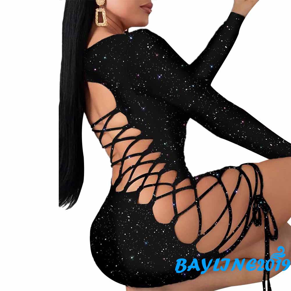 Đầm Ôm Body Đính Kim Sa Lấp Lánh Gợi Cảm Cho Nữ