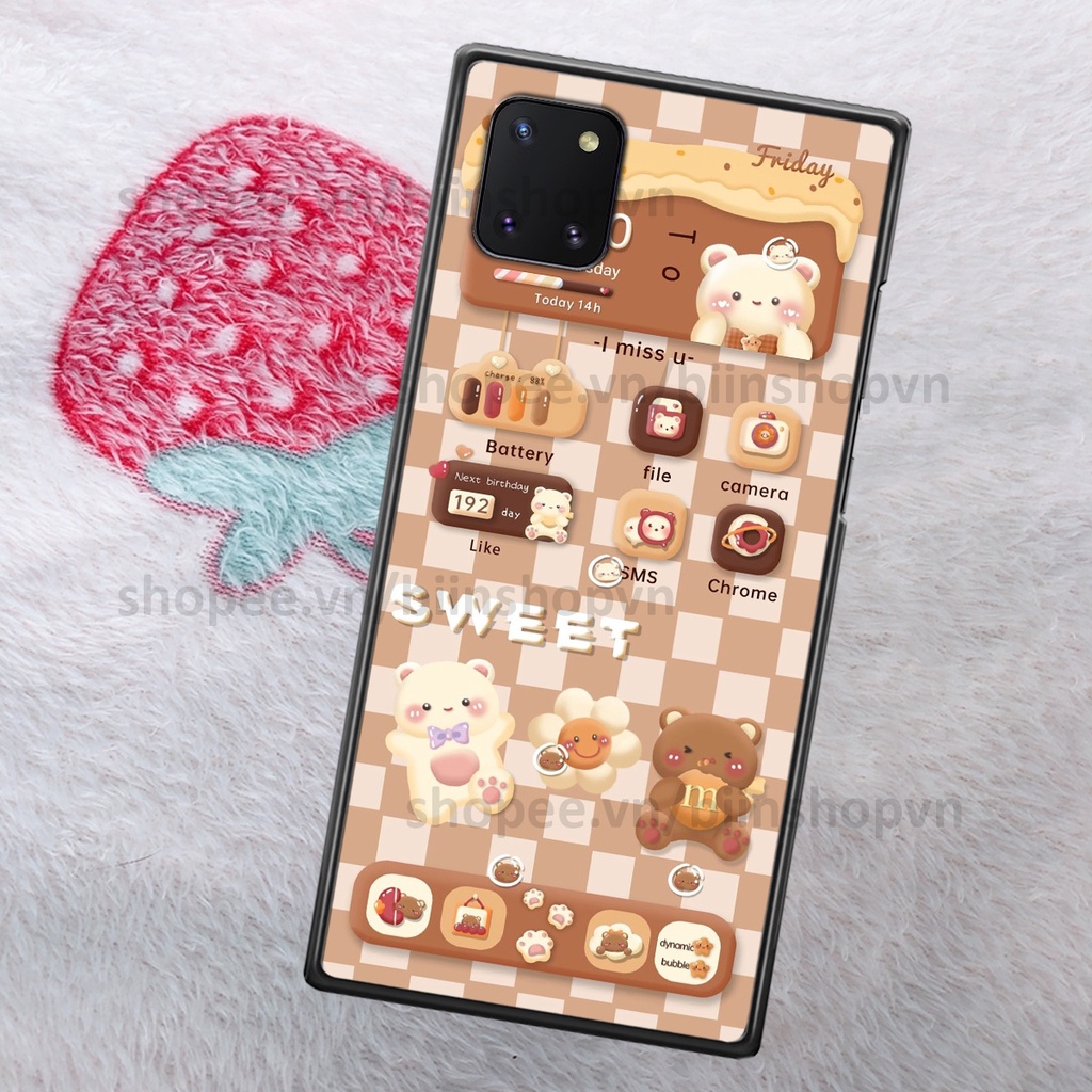 Ốp Samsung Note 10 Lite in hình gấu chocolate kẹo ngọt siêu đẹp siêu xinh