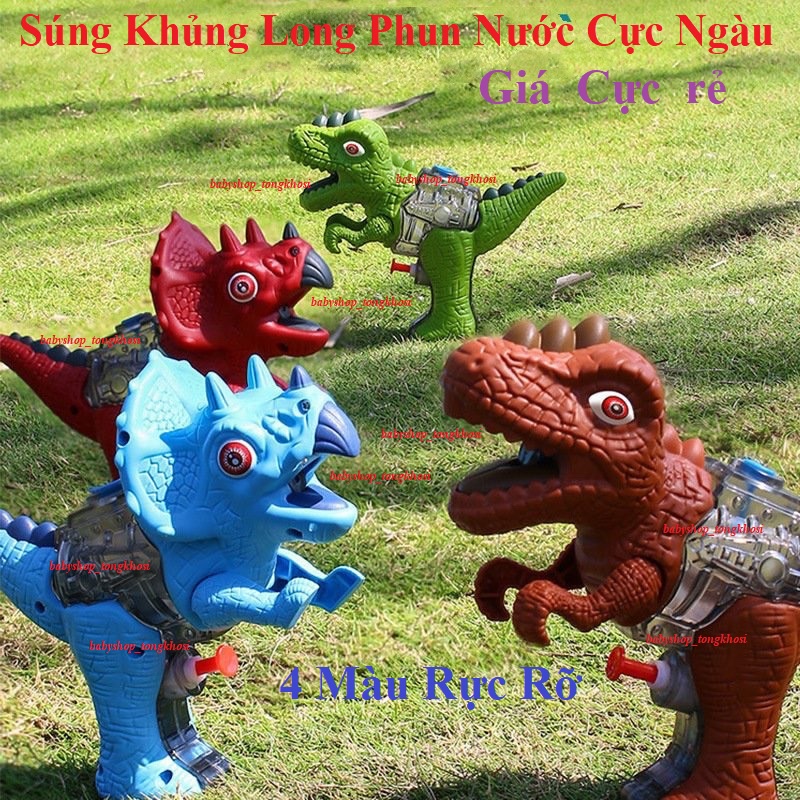 Súng Nước khủng long Ba Sừng cực ngàu, Phun Nước khủng Long mẫu mới nhất loại To