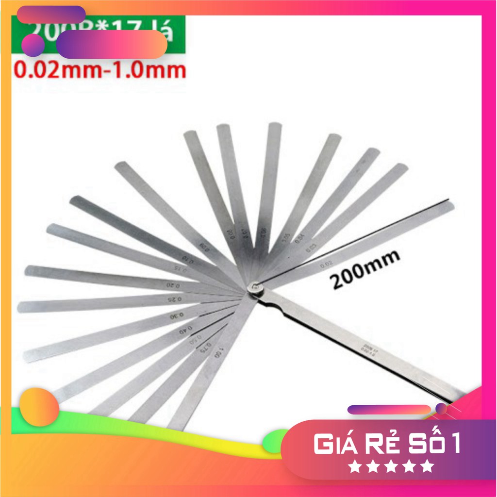 Thước căn lá 0.05-0.5mm, bao gồm 14 lá.-Chiều dài lá 200mm Xả hàng