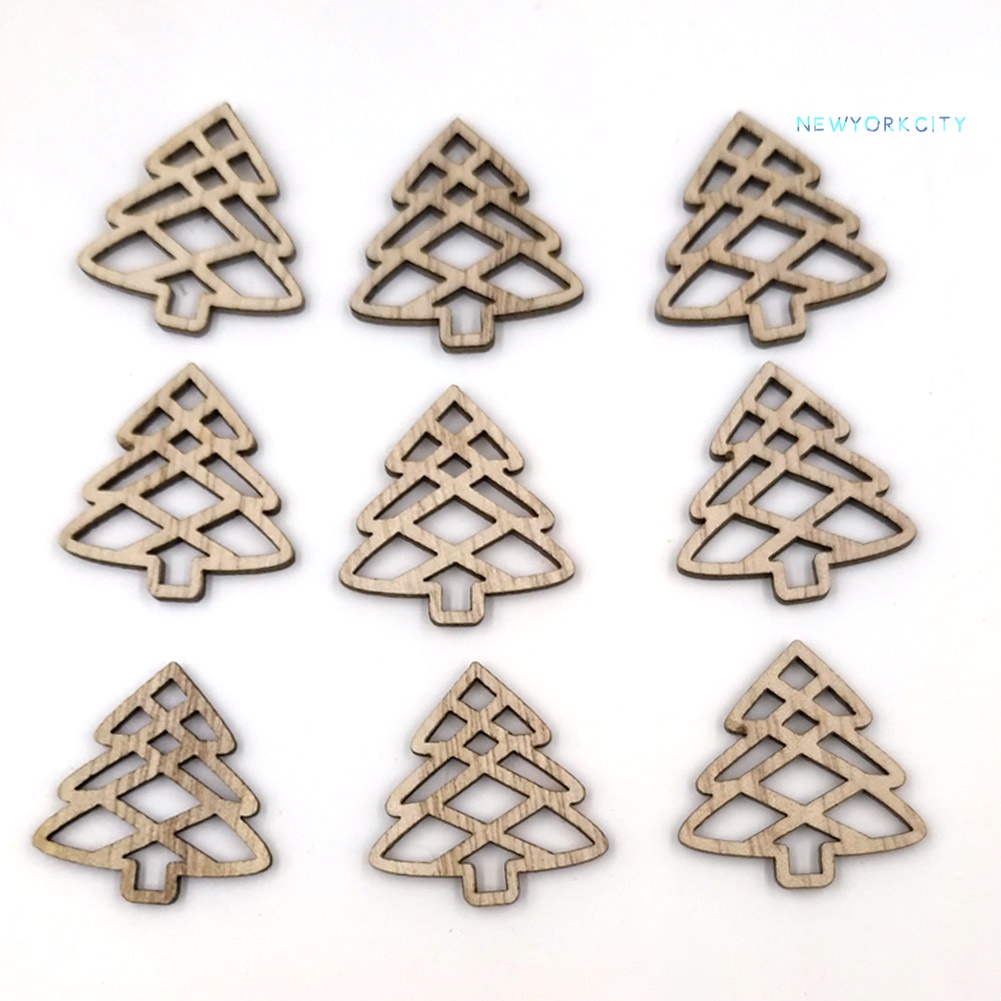 Set 50 Phụ Kiện Trang Trí Giáng Sinh Bằng Gỗ