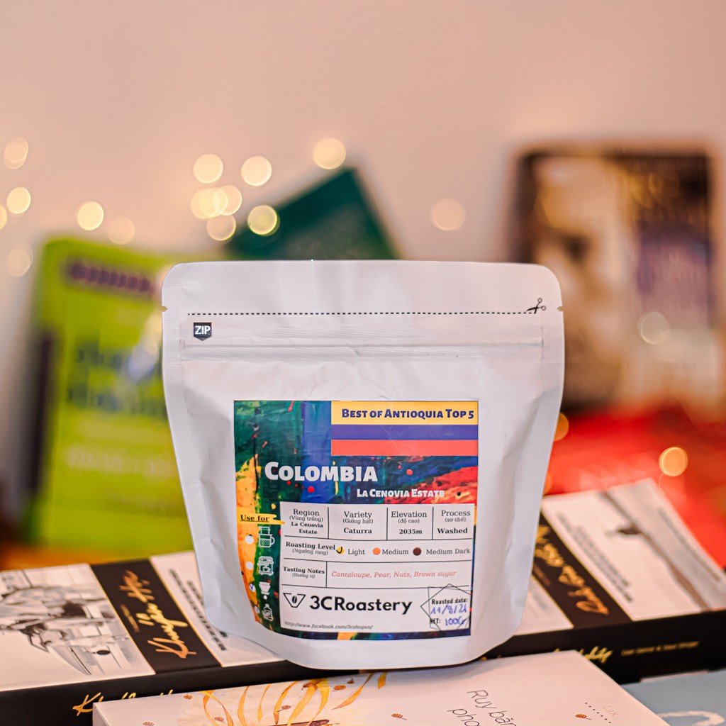 cà phê Arabica Colombia TOP5 3C ROASTERY nguyên chất pha v60, ủ coldbrew cafe hạt giống Caturra vị đường mía sơ chế ướt