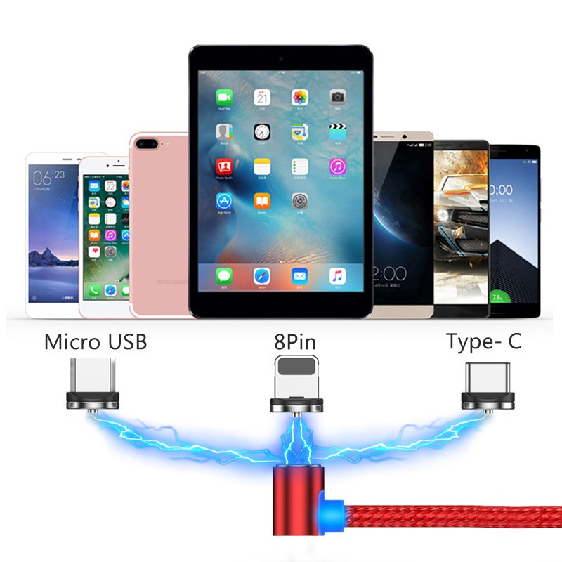 【Available】 3 in1 Magnetic Charger Cables Head Fast Charging Cable Micro Type C For Xiaomi Huawei Samsung 【Bloom】