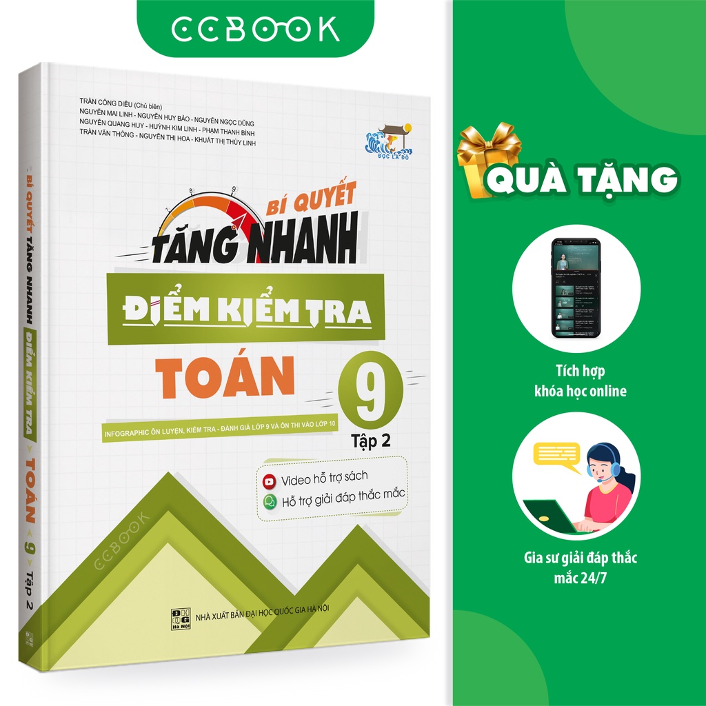 Sách - Bí quyết tăng nhanh điểm kiểm tra Toán 9 Tập 2 - Tham khảo lớp 9 - Chính hãng CCbook