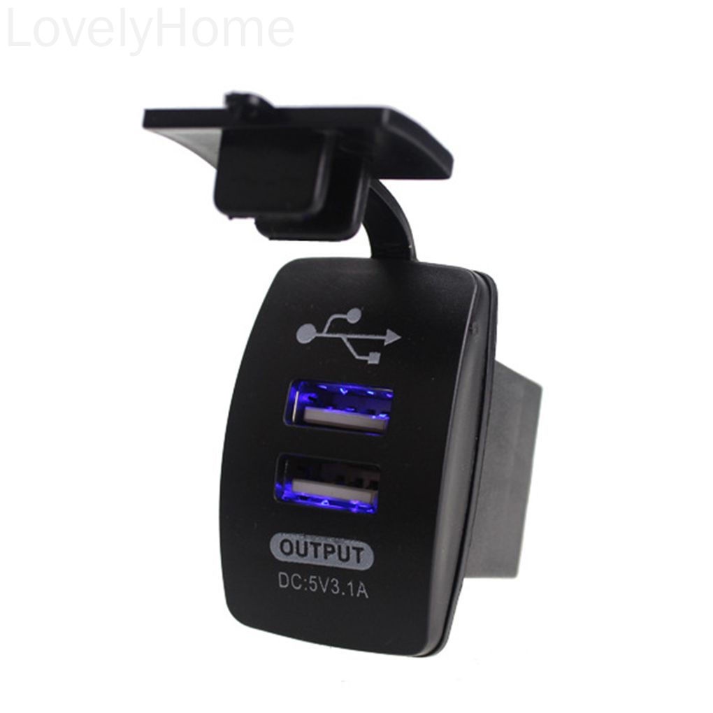 Cục sạc điện thoại 12-24v hai cổng USB 5v 3.1a thông dụng cho xe hơi/ xe máy / tàu thủy