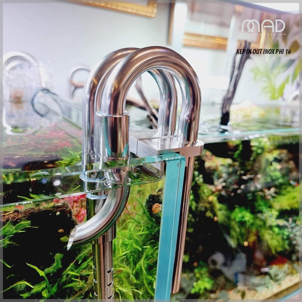 KẸP IN OUT HỒ CÁ INOX 304 NGUYÊN KHỐI