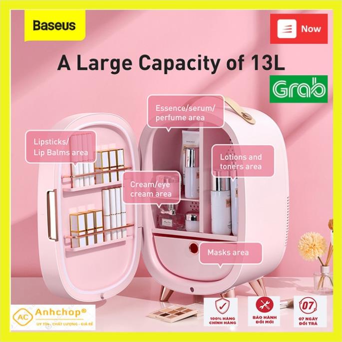Tủ lạnh Mini Baseus 13 Lít 2 Chiều Lạnh & Nóng Chính Hãng chuyên để mỹ phẩm có gương trang điểm CRBXNS