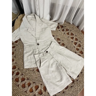 Set Blazer Linen premium