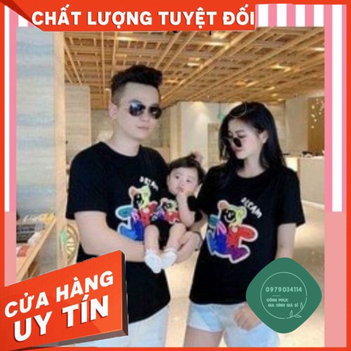 Áo thun giá sỉ Áo thun gia đình gấu dream 3/4/5 người dễ thương, vải mát, giá rẻ. Familystore