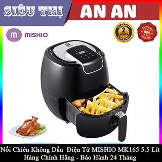 Nồi chiên không dầu điện tử MISHIO MK-165 5.5L chống dính công suất 1800W bảo hành 24 tháng