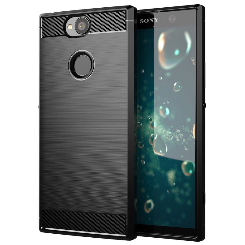 Ốp điện thoại họa tiết sợi carbon mềm cho Sony Xperia XZ3 XZ1 XZ2 Compact / Premium XA1 XA2 Plus / Ultra