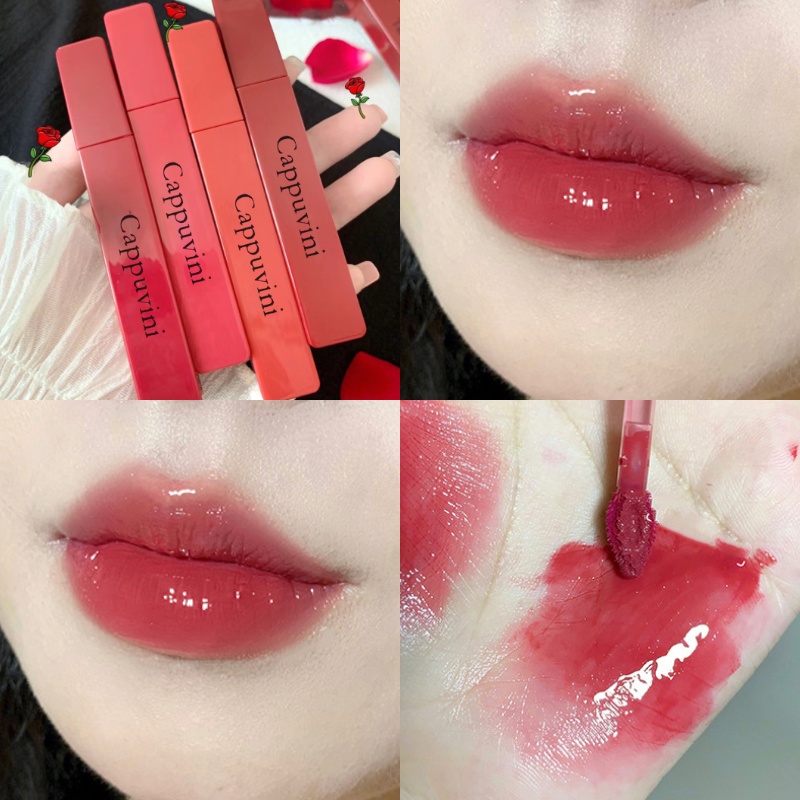 Son Bóng Trong Suốt 6 Màu Tùy Chọn Dưỡng Ẩm Tiện Dụng