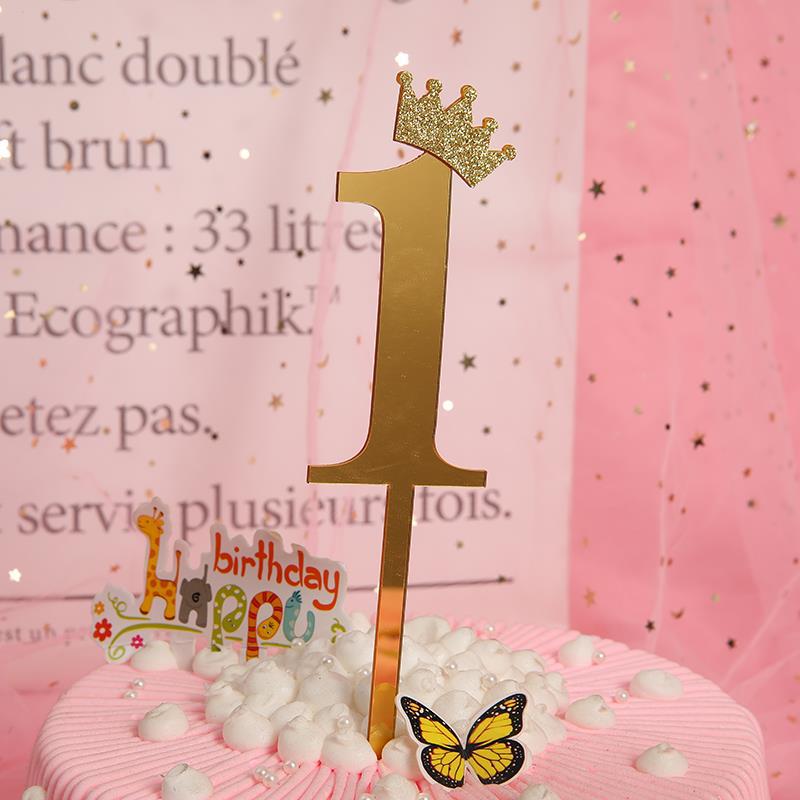 Topper trang trí bánh kem hình chữ số từ 0-9 kích thước 3*10.5cm