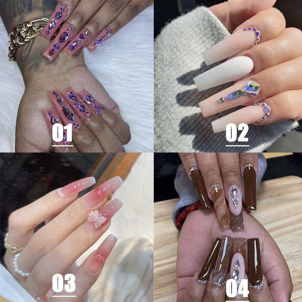 Hộp 24 Móng Tay Giả Lấp Lánh Có Thể Tháo Rời