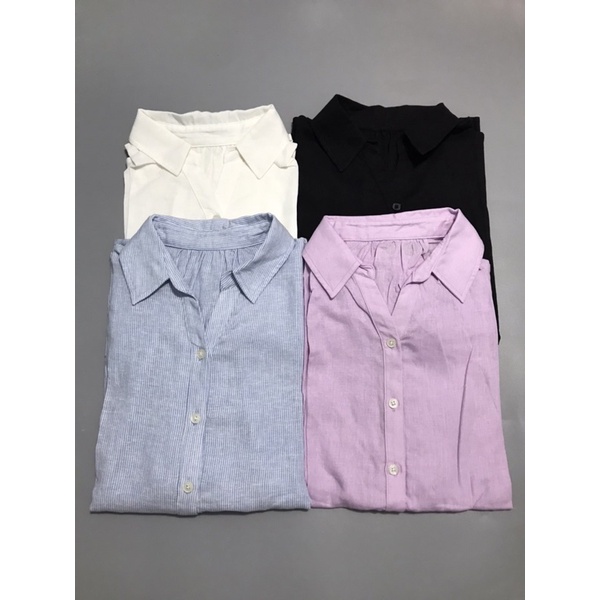 ✨ ĐEN SIZE 66 | Áo sơmi linen xuất Hàn