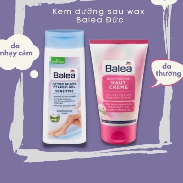 Kem dưỡng da sau tẩy wax lông Balea beruhigende hautcreme