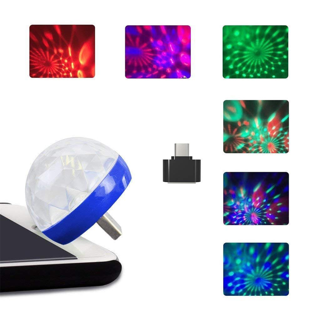 [Hot] USB Đèn Led Vũ Trường Mini Đầy Màu Sắc PV01 cho điện thoại USB-C Magic Ball Control Magic.