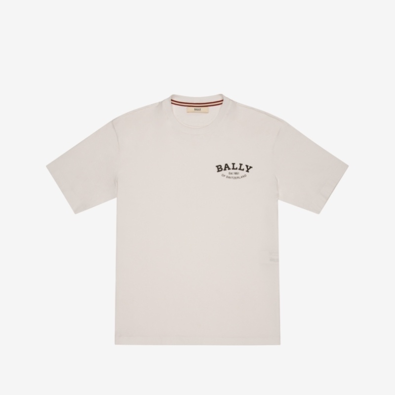 BALLY Áo Thun Tay Ngắn In LOGO Màu Trắng Phong Cách Mới Cho Nam