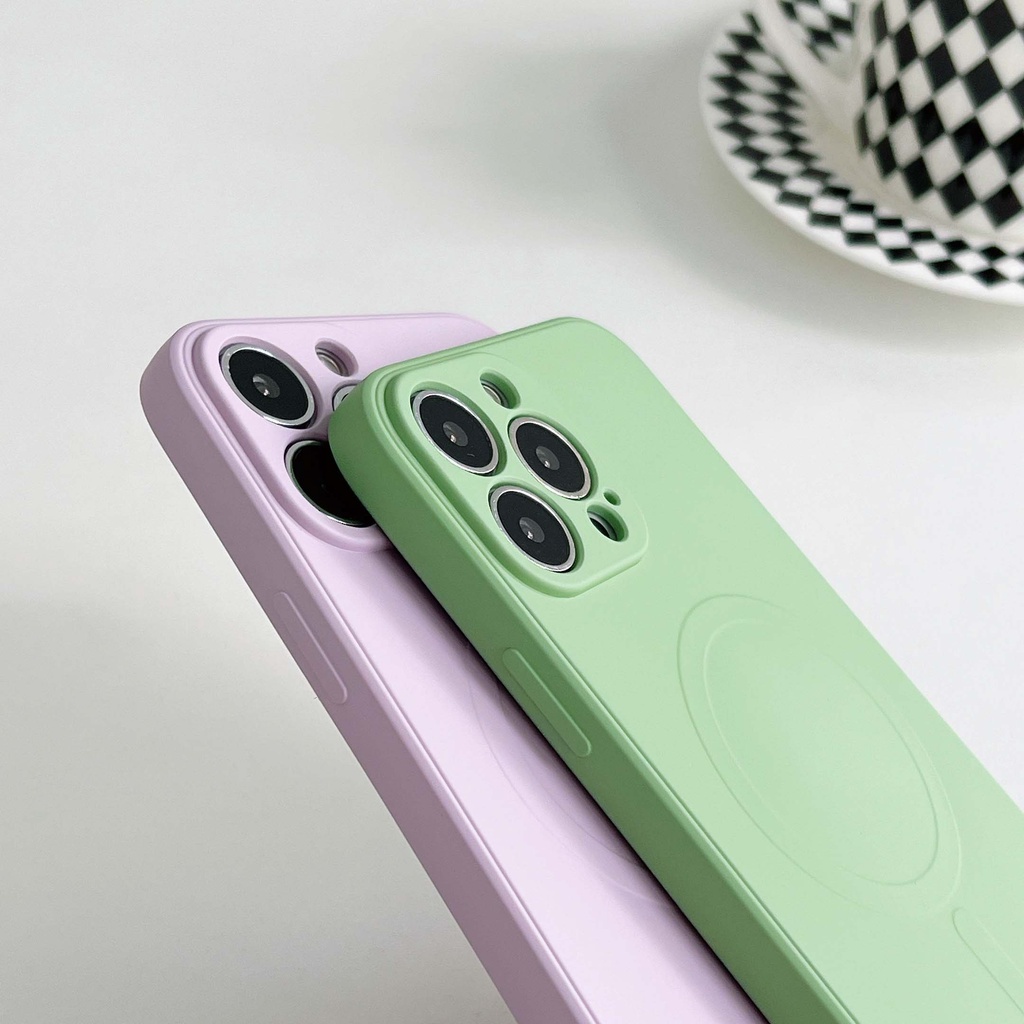 Ốp Điện Thoại Silicon Mềm Hít Nam Châm Cho iPhone 7 8 Plus X XS Max XR iPhone 12 11 13 Pro Max