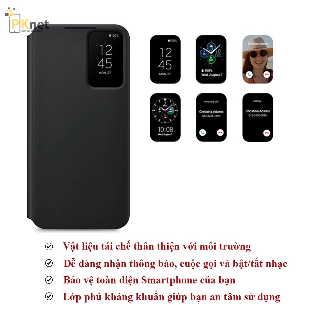 Bao da Samsung S22 Plus/S22 Smart Clear View Chính Hãng SS Việt Nam, Fullbox, Nguyên seal [Bảo hành 6 tháng 1 đổi 1]