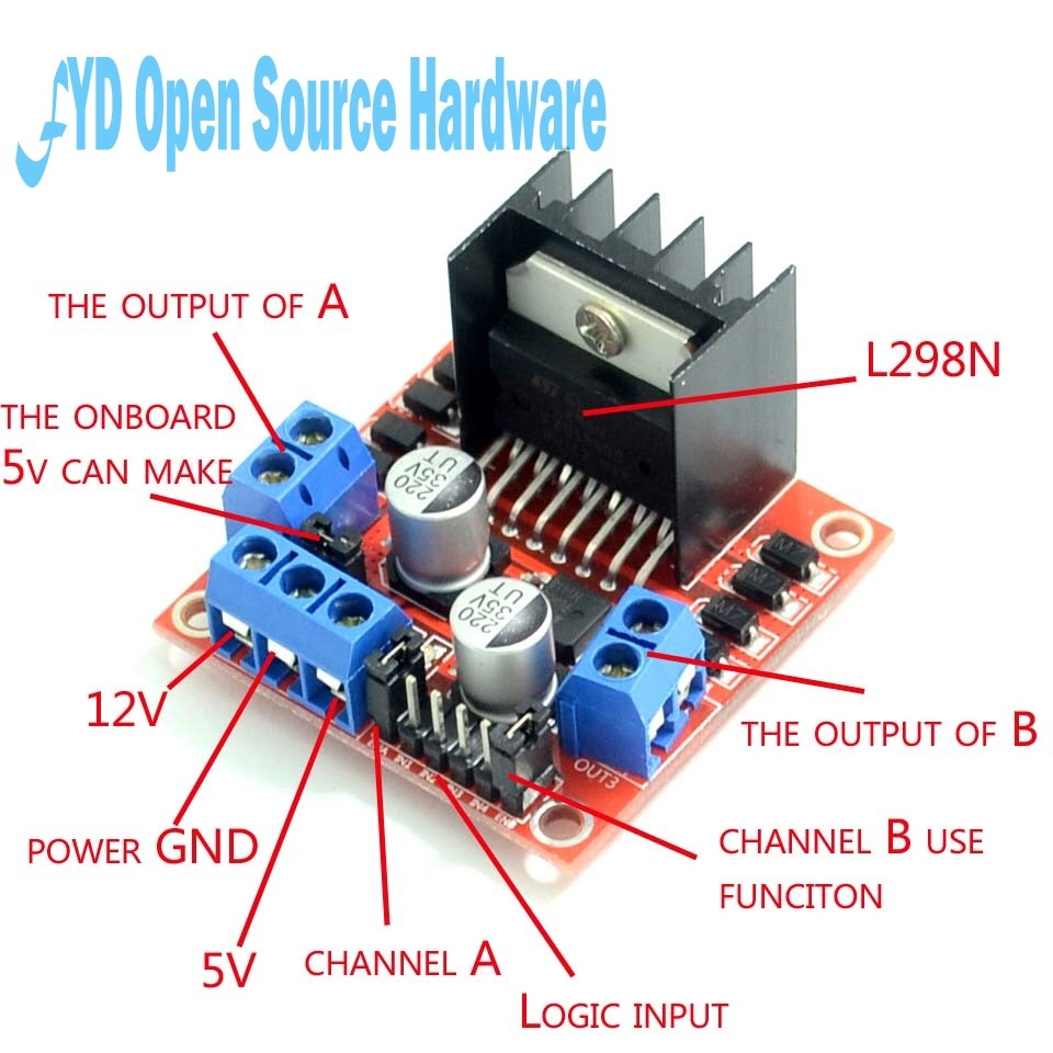 1 Bảng Mạch Điều Khiển Động Cơ Bước L298N DC L298N Cho Arduino