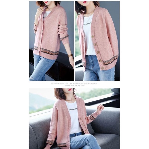 Áo khoác len cardigan nữ trung niên cho bà cho mẹ
