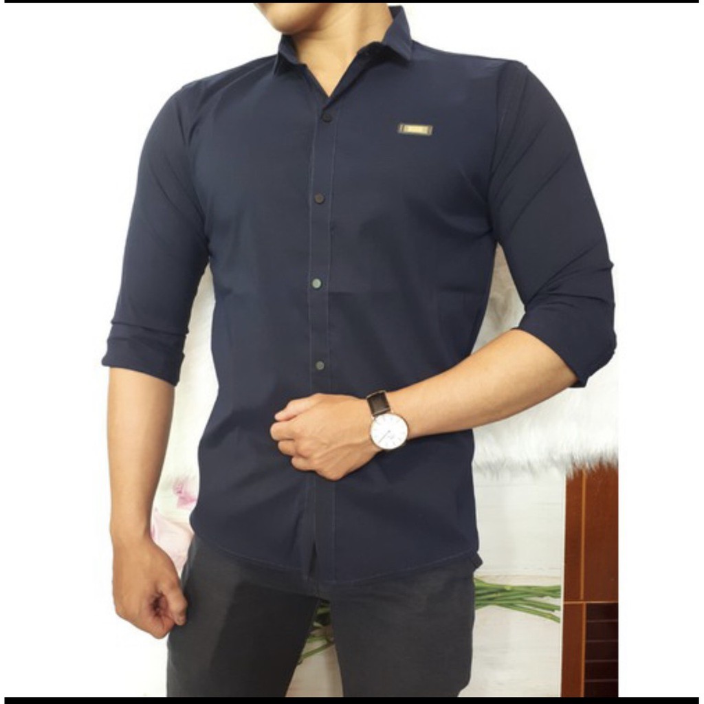 áo sơ mi nam Fom body cực chuẩn vãi co giãn size M đến XXL hình thật